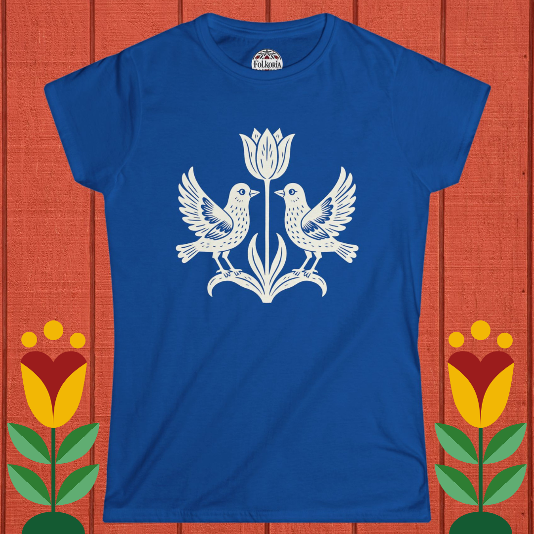 Distelfink Linocut Folk Art T-Shirt