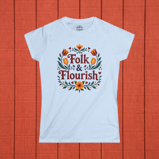 Folk & Flourish Folk Art Women's Softstyle Tee