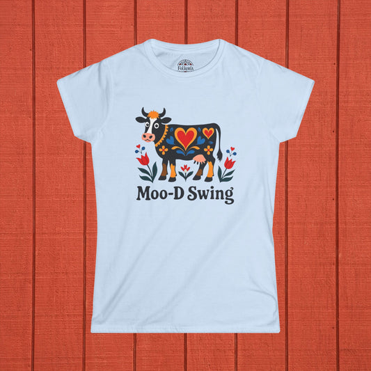 Mood Swing Cow Folk Art Shirt