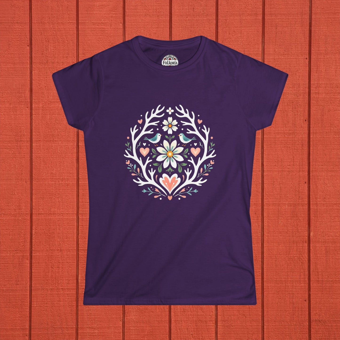 Whimsical Alpine Folk Mandala Folk Art T-Shirt