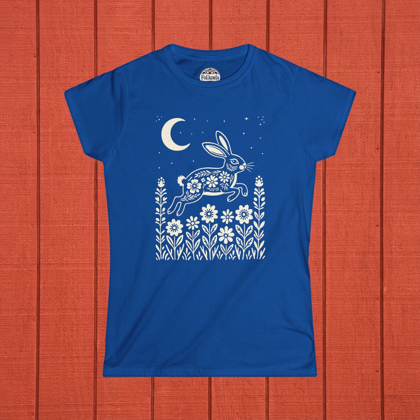 Hare Under the Moon Polish Folk Art T-Shirt