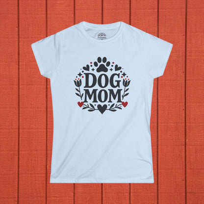 Dog Mom Folk Art Women's Softstyle Tee