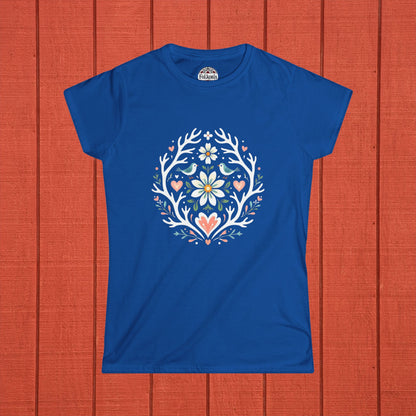 Whimsical Alpine Folk Mandala Folk Art T-Shirt