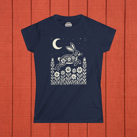 Hare Under the Moon Polish Folk Art T-Shirt