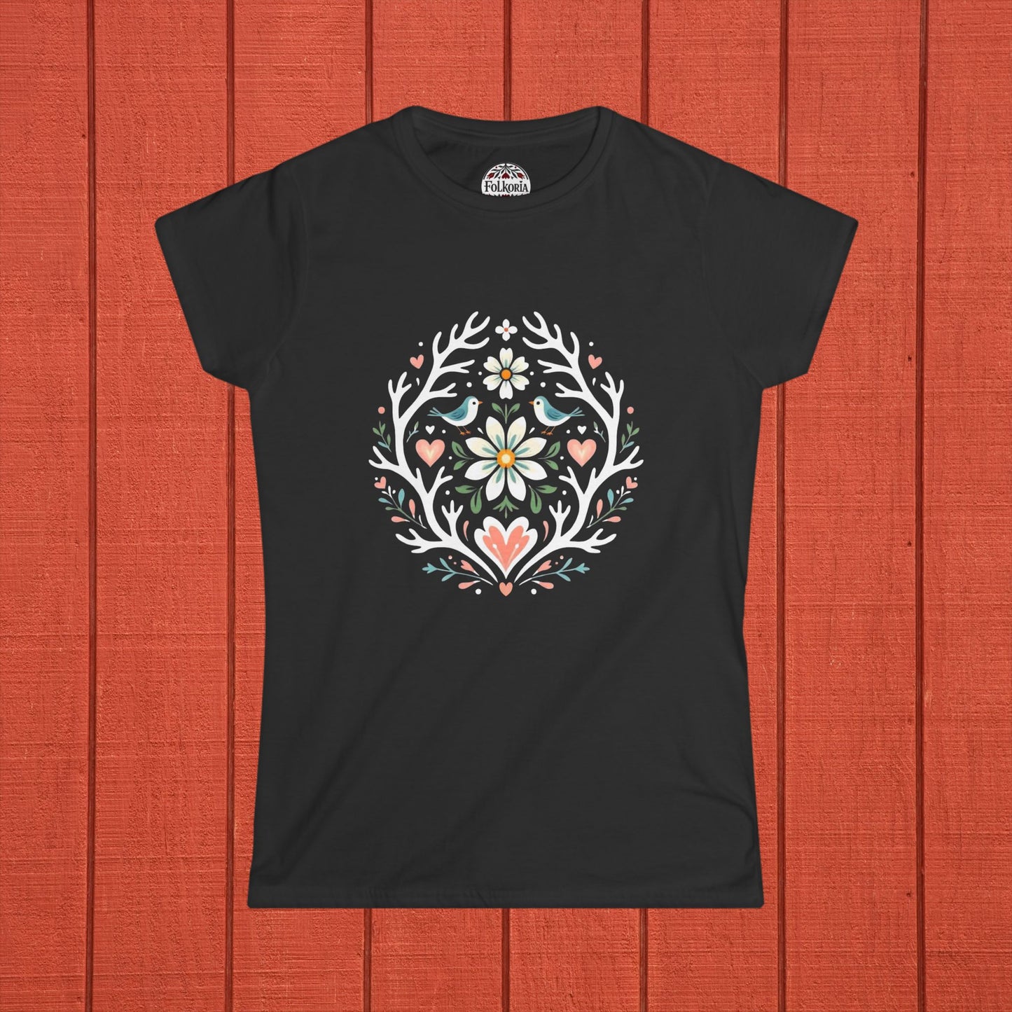 Whimsical Alpine Folk Mandala Folk Art T-Shirt