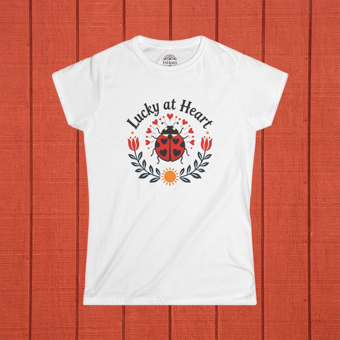 Lucky at Heart Ladybug Folk Art Shirt