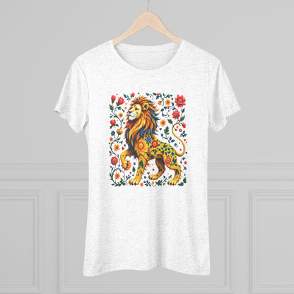 Colorful Lion Women's Triblend Tee | Nature Lover Shirt, Animal Print T-Shirt, Bohemian Style Top, Gift for Her, Festival Outfit