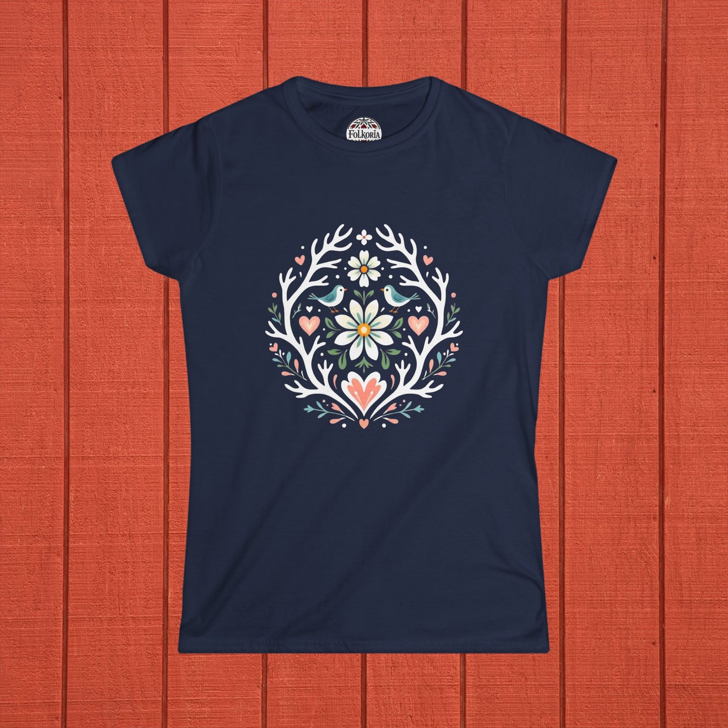 Whimsical Alpine Folk Mandala Folk Art T-Shirt