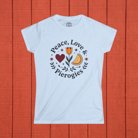Peace, Love, & Perogies Folk Art Shirt