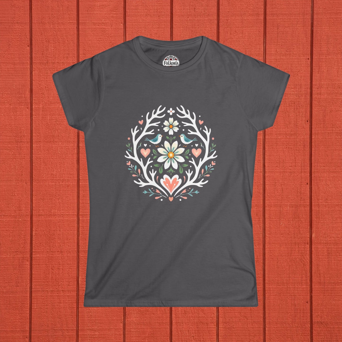 Whimsical Alpine Folk Mandala Folk Art T-Shirt