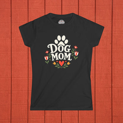 Dog Mom Folk Art Women's Softstyle Tee