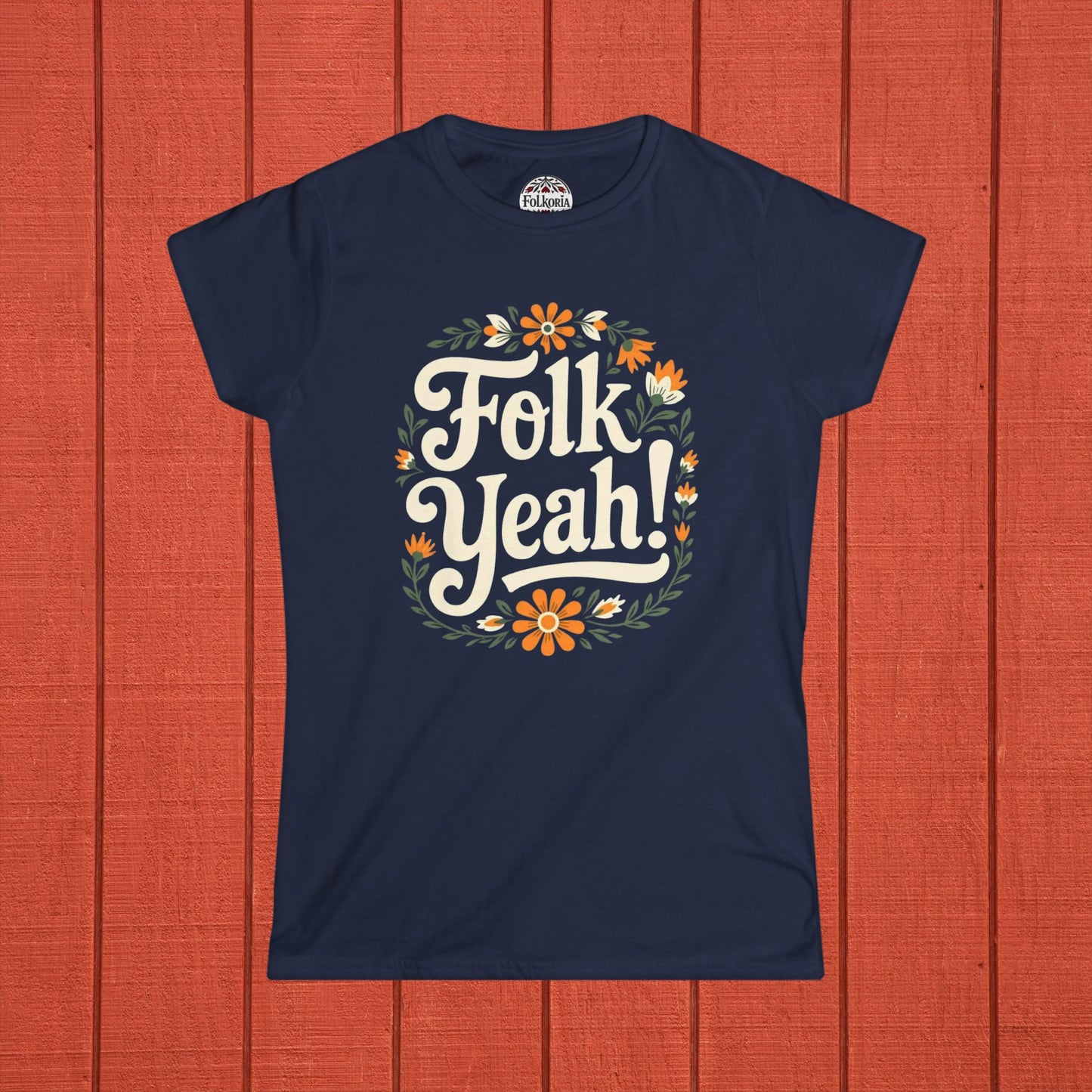 Folk Yeah! Folk Art Women's Softstyle Tee