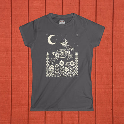 Hare Under the Moon Polish Folk Art T-Shirt