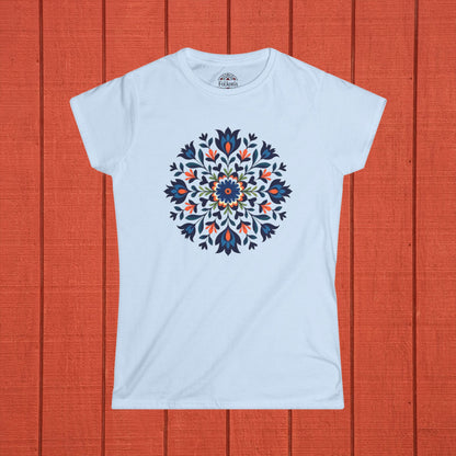 Floral Mandala Folk Art Women's Softstyle Tee