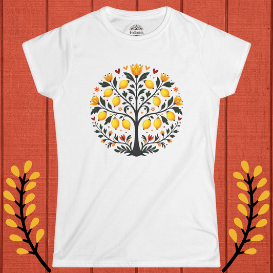 Lemon Tree Folk Art Women's Softstyle Tee