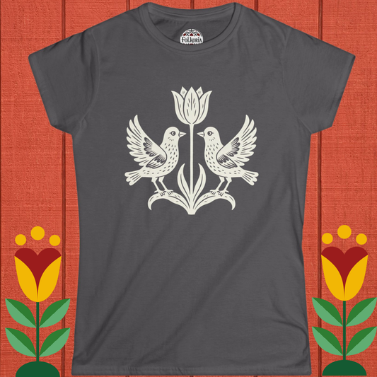 Distelfink Linocut Folk Art T-Shirt