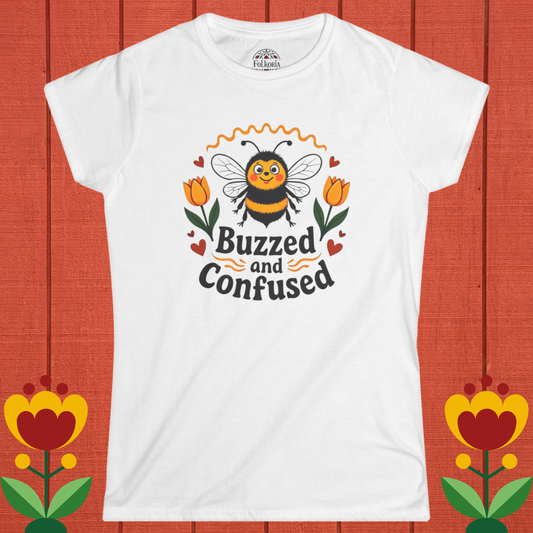 Bumble Bee Buzzed and Confused Folk Art Shirt