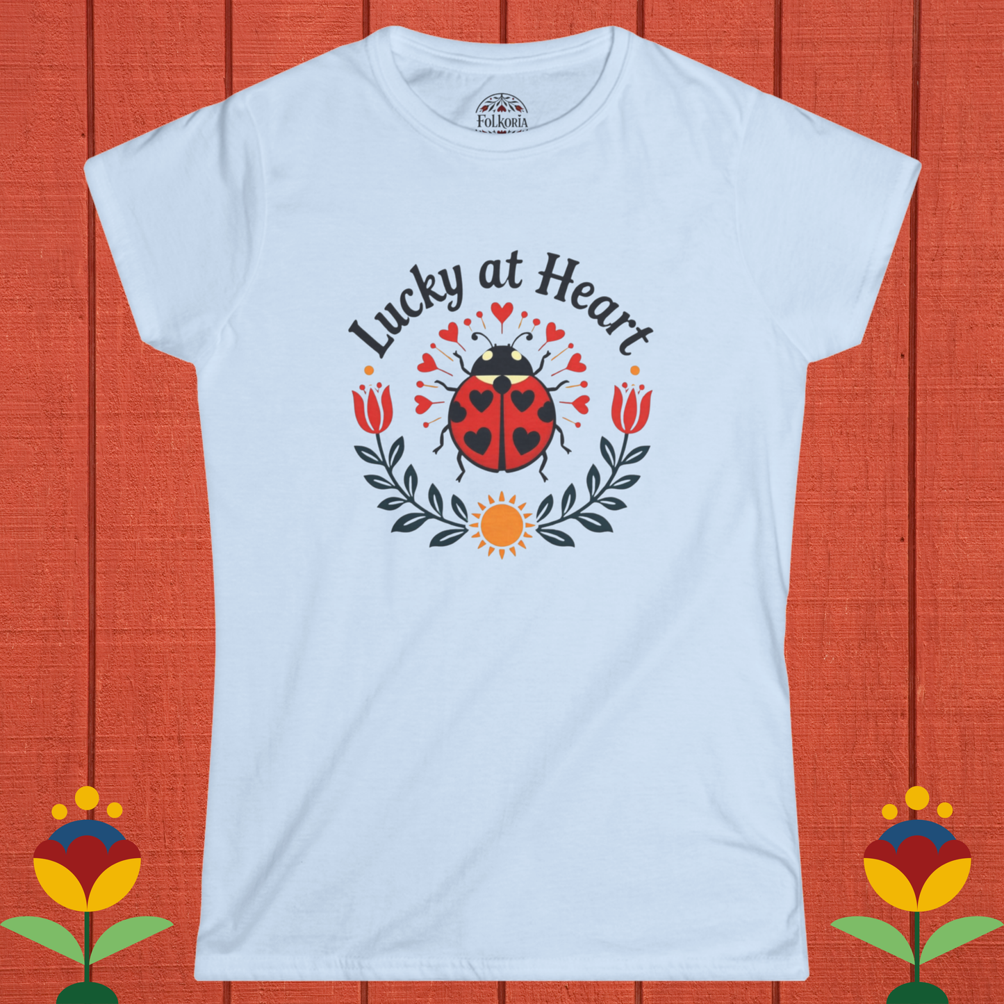 Lucky at Heart Ladybug Folk Art Shirt