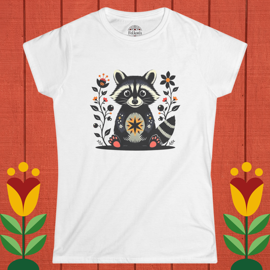 Whimsical Raccoon Folk Art Shirt