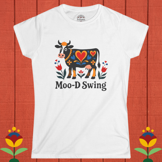 Mood Swing Cow Folk Art Shirt