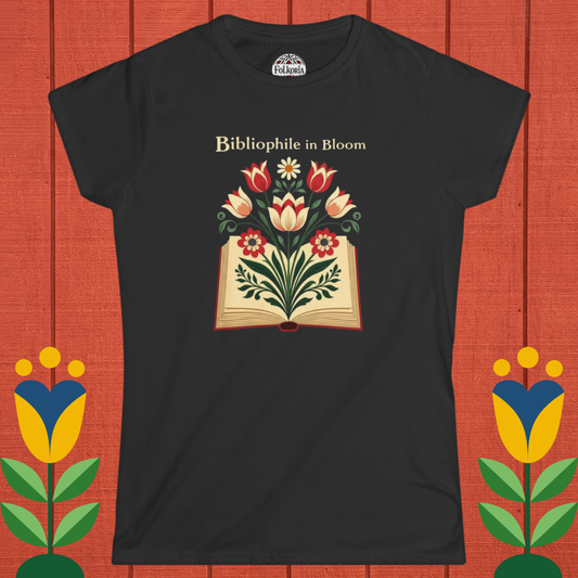Bibliophile in Bloom Folk Art T-Shirt