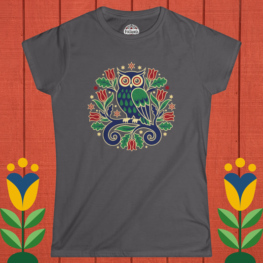 Owl Folk Art Women's Softstyle Tee
