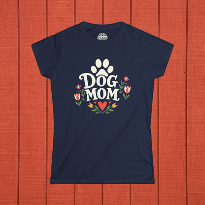 Dog Mom Folk Art Women's Softstyle Tee