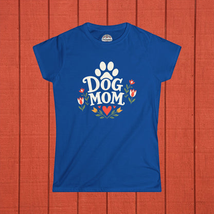 Dog Mom Folk Art Women's Softstyle Tee