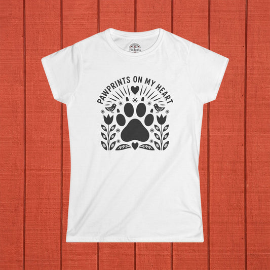 Pawprints on My Heart Folk Art Shirt