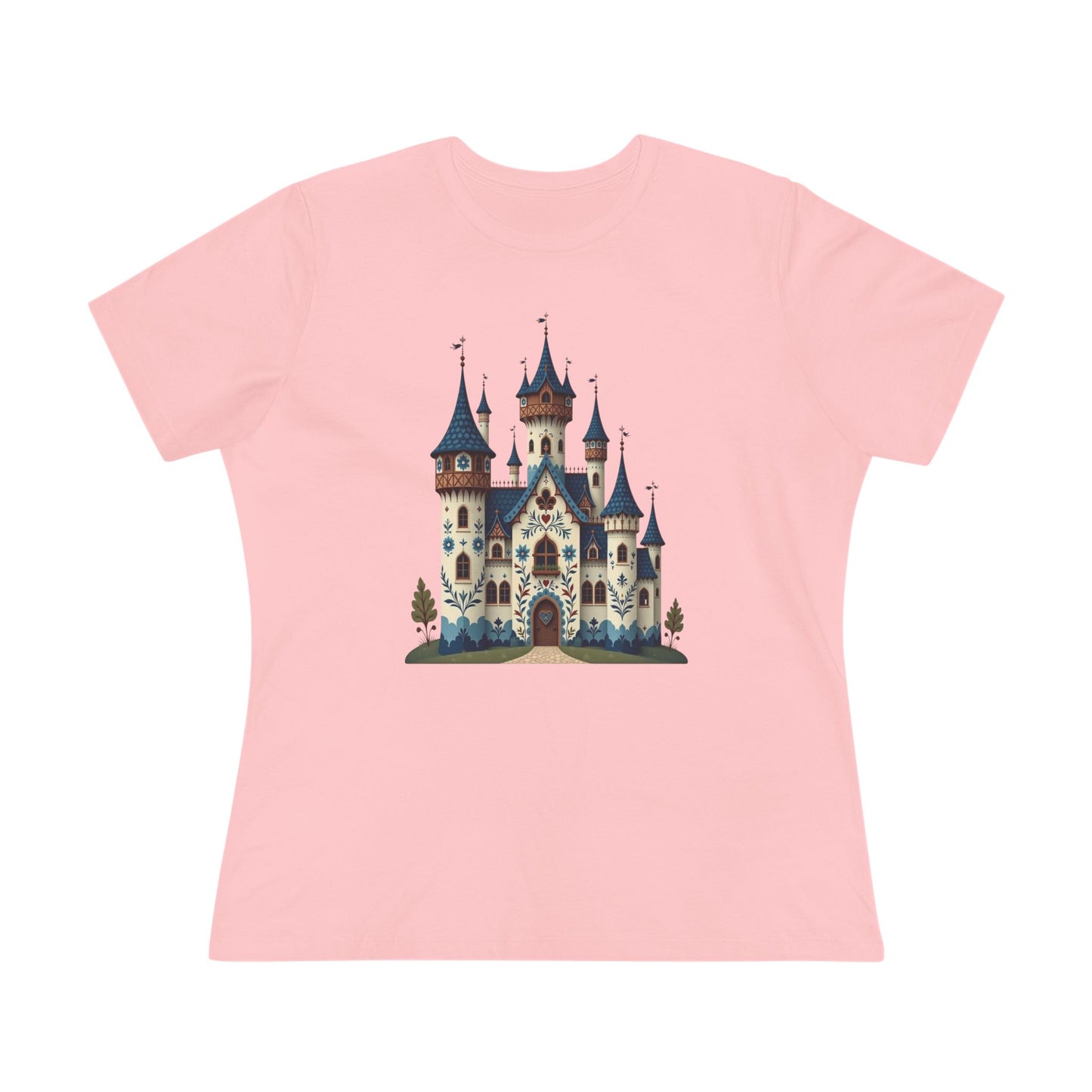 Whimsical Castle Women's Cotton Tee | Fairy Tale T-Shirt, Fantasy Top, Casual Wear, Gift for Dreamers, Birthday Surprise