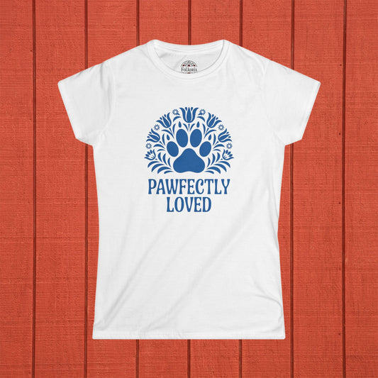 Pawfectly Loved - Dog Paw Print - Folk Art Shirt