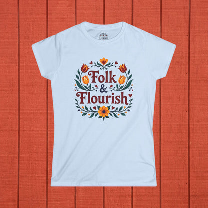 Folk & Flourish Folk Art Women's Softstyle Tee