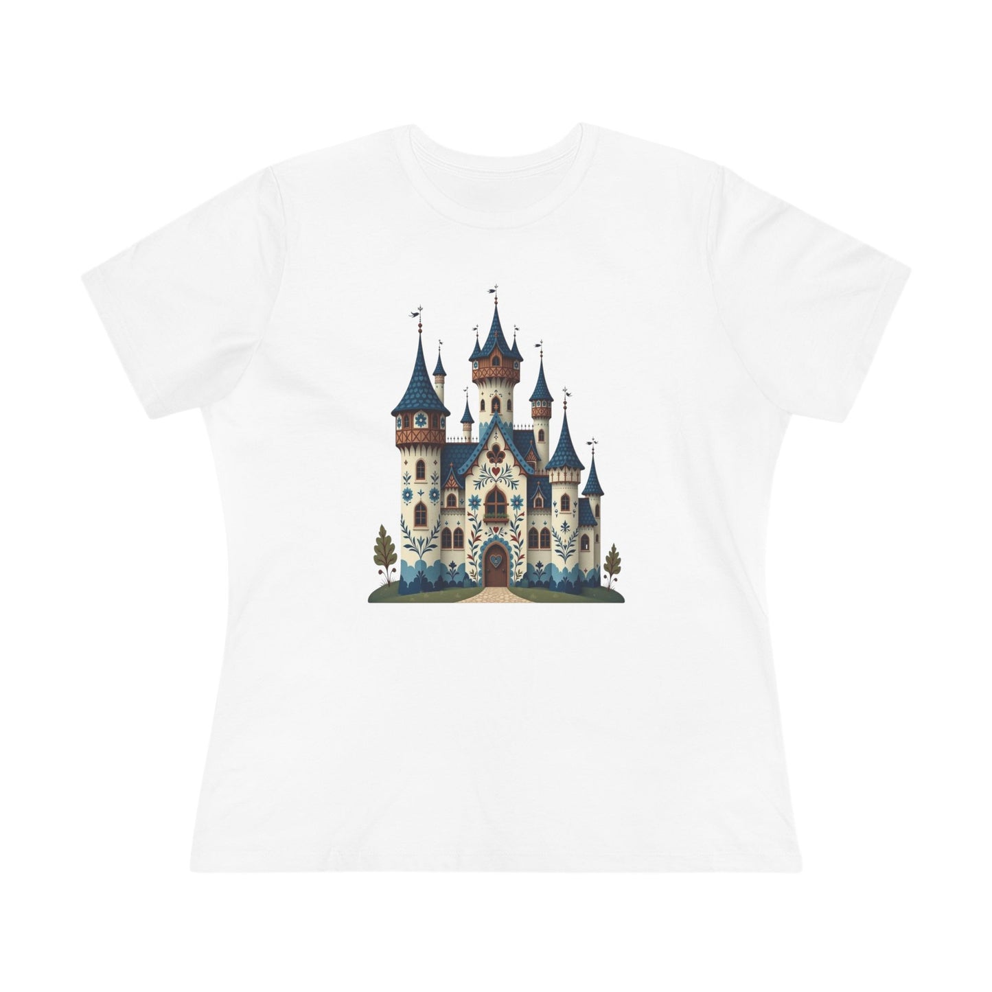 Whimsical Castle Women's Cotton Tee | Fairy Tale T-Shirt, Fantasy Top, Casual Wear, Gift for Dreamers, Birthday Surprise