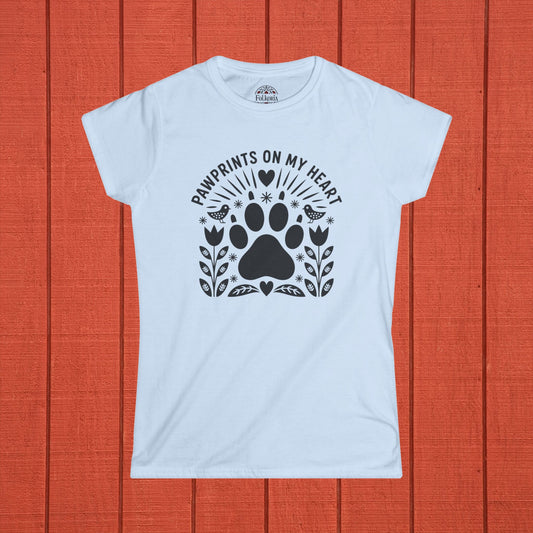 Pawprints on My Heart Folk Art Shirt