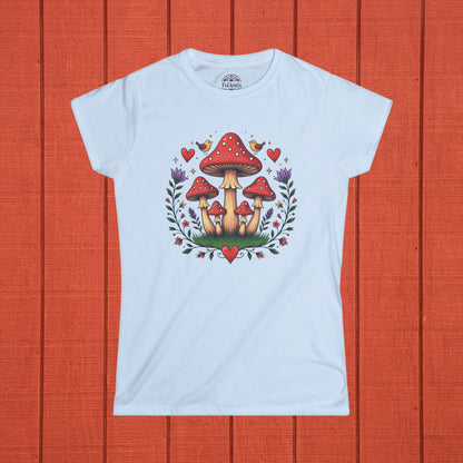 Fairycore Mushroom Folk Art Women's Softstyle Tee