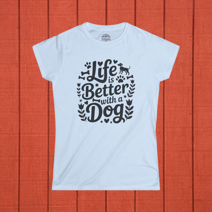 Life is Better with a Dog Joy Folk Art Shirt