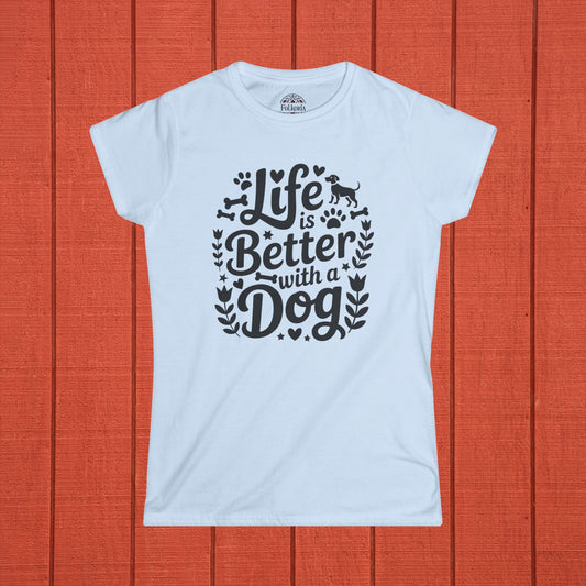 Life is Better with a Dog Joy Folk Art Shirt