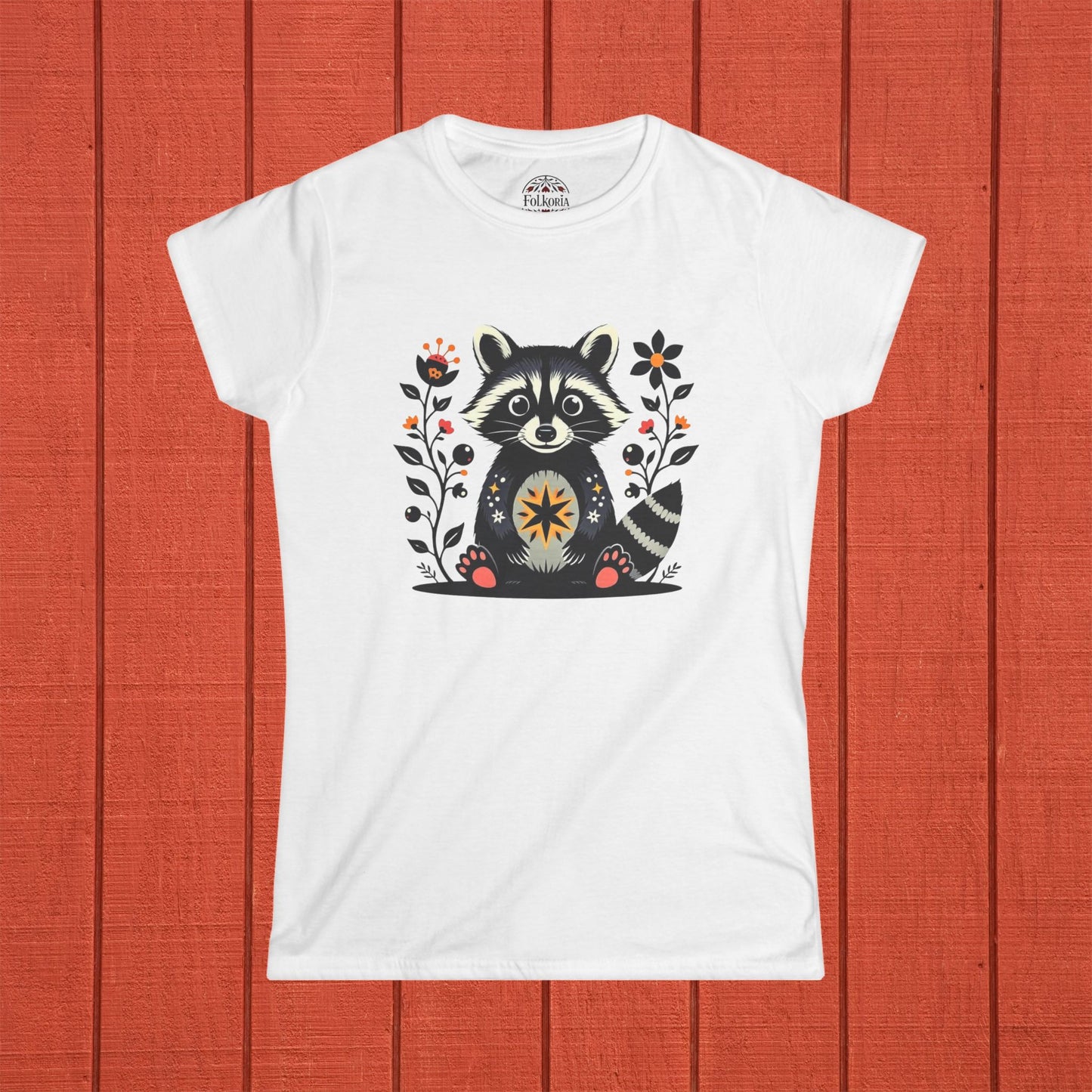 Whimsical Raccoon Folk Art Shirt