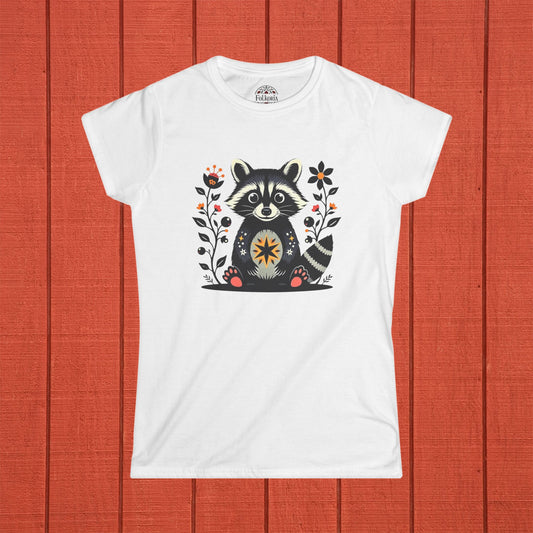 Whimsical Raccoon Folk Art Shirt