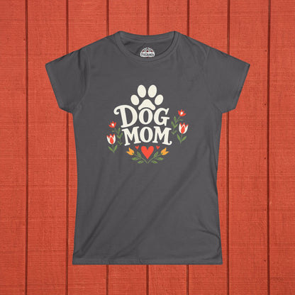 Dog Mom Folk Art Women's Softstyle Tee