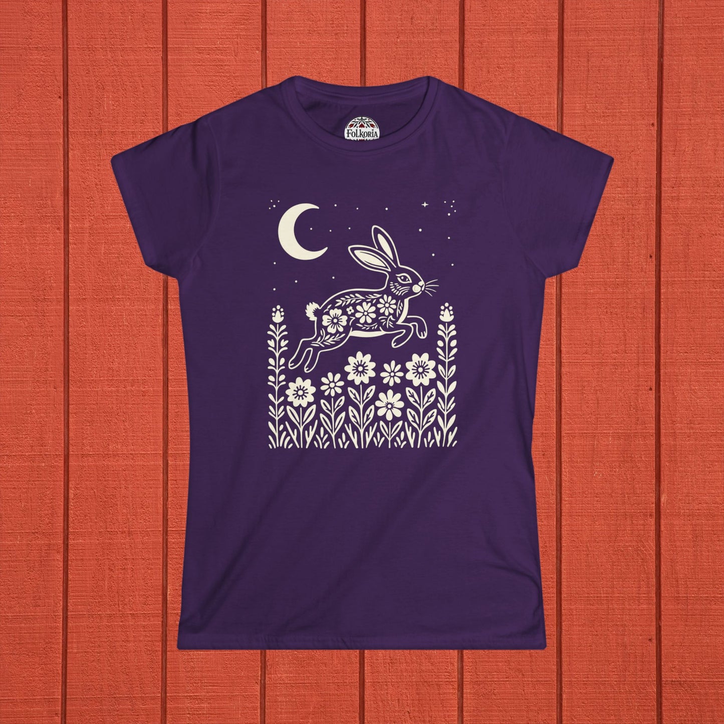 Hare Under the Moon Polish Folk Art T-Shirt