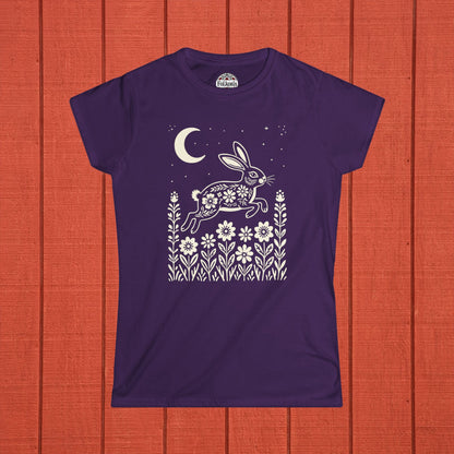 Hare Under the Moon Polish Folk Art T-Shirt