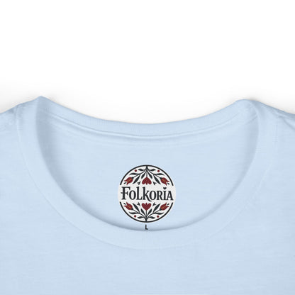 Stay Pawsitive Cat Folk Art Women's Softstyle Tee