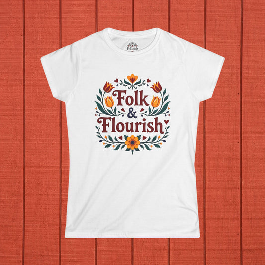 Folk & Flourish Folk Art Women's Softstyle Tee