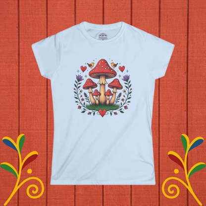 Fairycore Mushroom Folk Art Women's Softstyle Tee